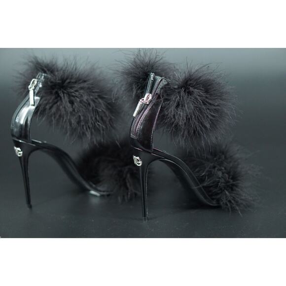 Dolce & Gabbana Feather Strap Sandal SZ 36.5 $1175 Black In store full price - Picture 6 of 10
